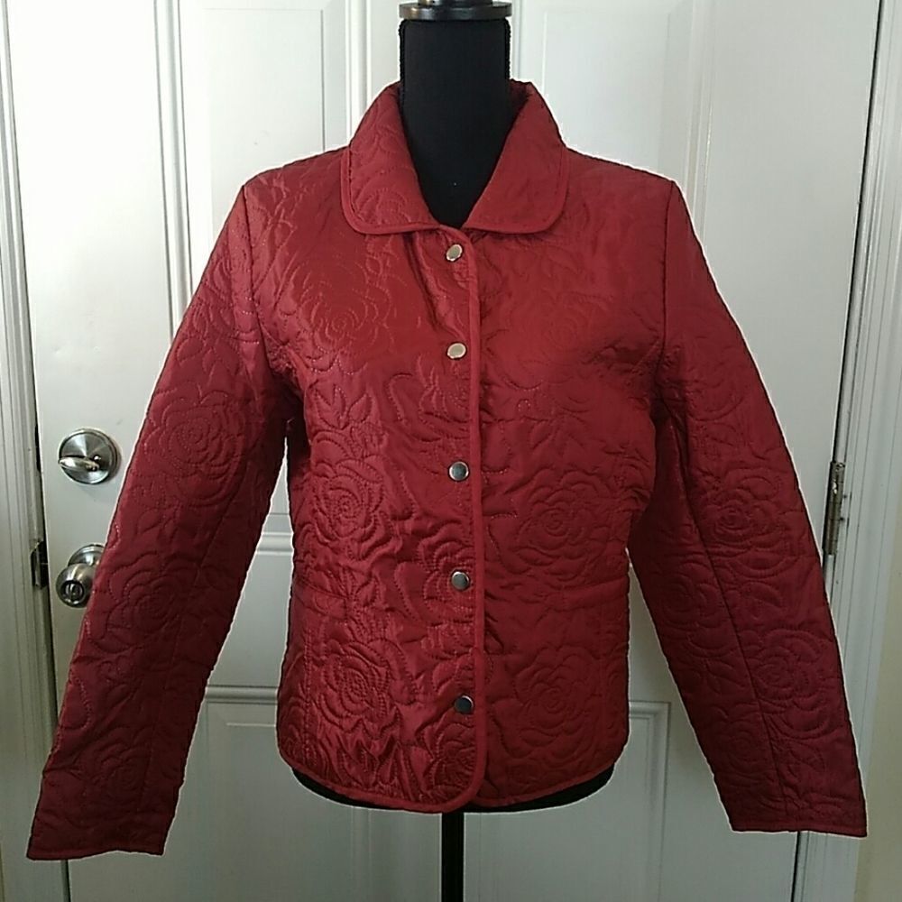 JG Hook red lightweight quilted jacket